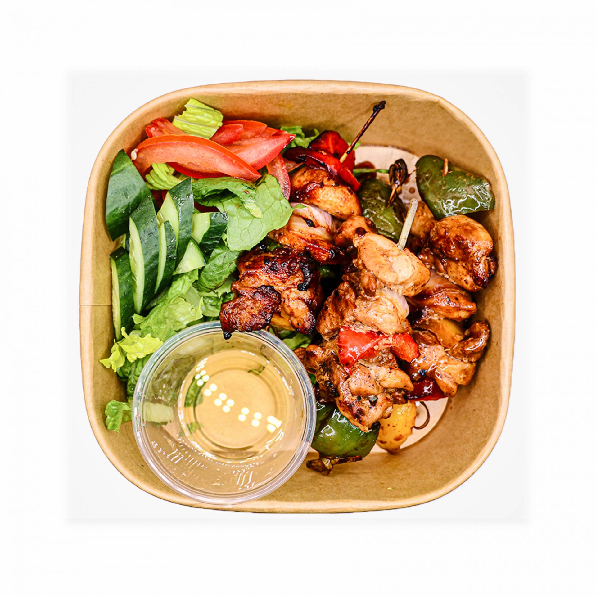 Annie's Famous Chicken Skewers with Salad